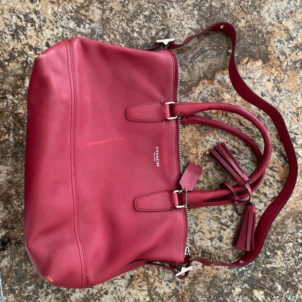 Red Coach purse - Picture 3 of 7